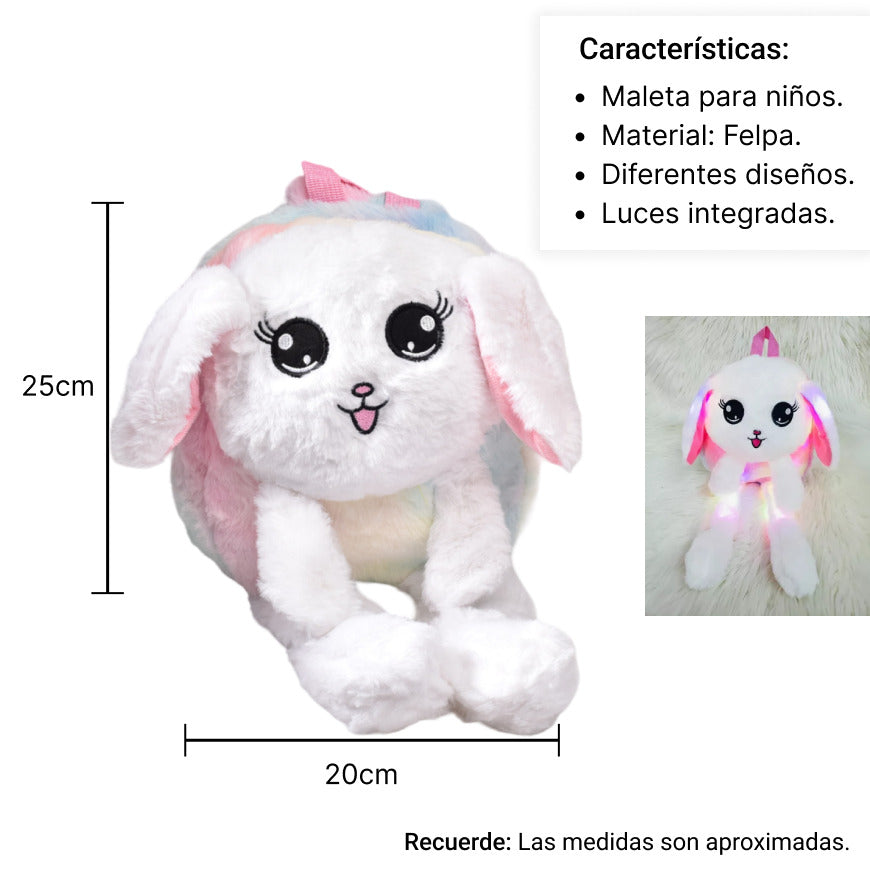 maleta morral peluche infantil conejo niña