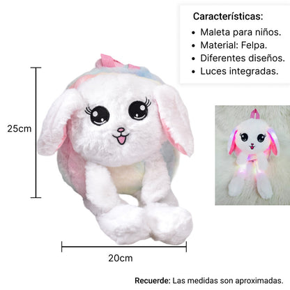 MALETA MORRAL PELUCHE INFANTIL CONEJO NIÑA