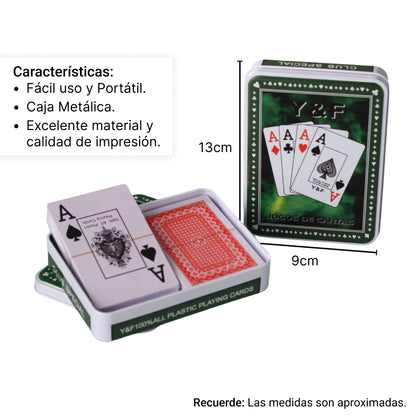 CARTAS (M1049) POKER CON ESTUCHE METALICO