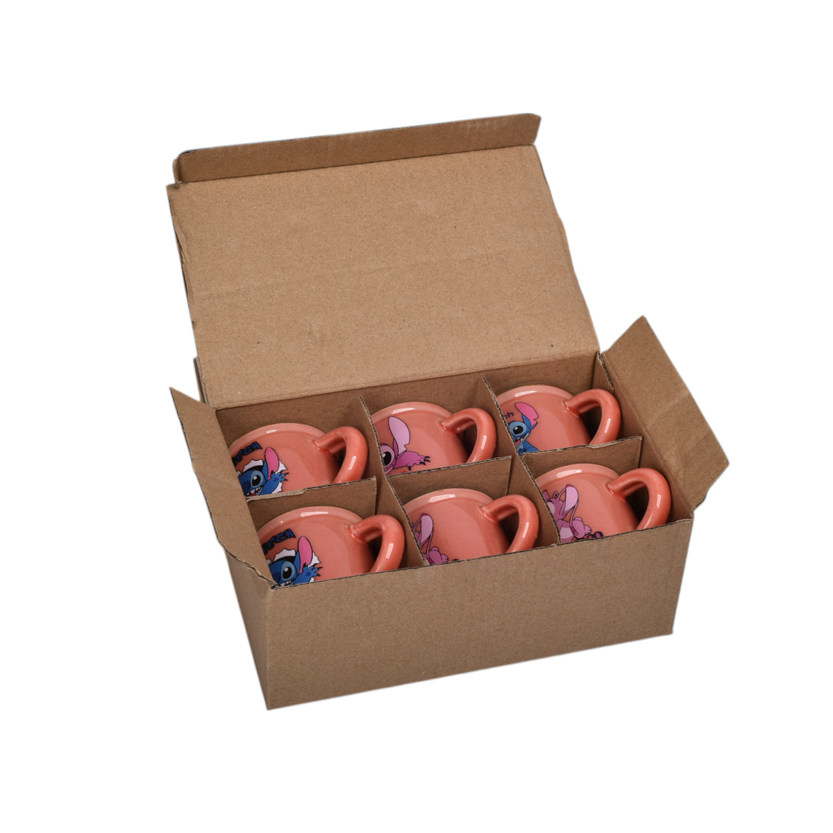 pocillo set x 6 pzas ceramica personajes 70ml dim:5x5
