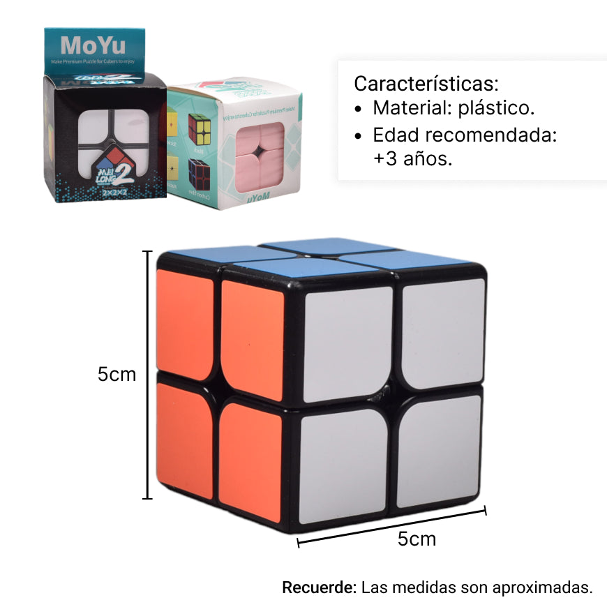 cubo rubik 2x2 dim: 5,5cm