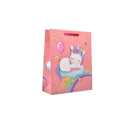 BOLSA REGALO EN PAPEL UNICORNIO TAMAÑO MEDIANO
