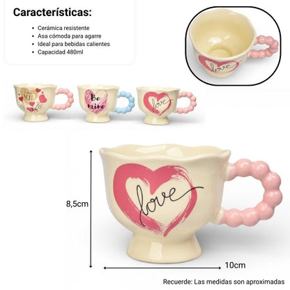 MUG POCILLO CERAMICA 480ML DIM:10X10X8