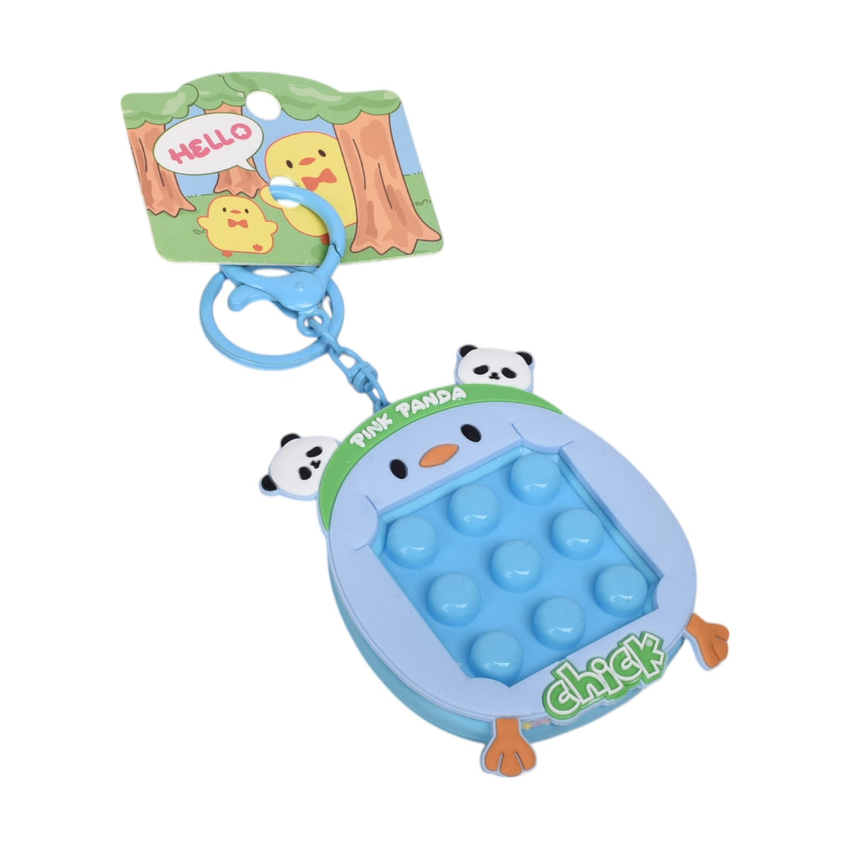 llavero plastico forma de juego azul verde dim:7x6x1