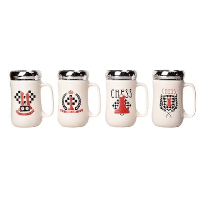 MUG POCILLO CERAMICA CON TAPA DIFERENTES DISEÑOS 440ML DIM:8