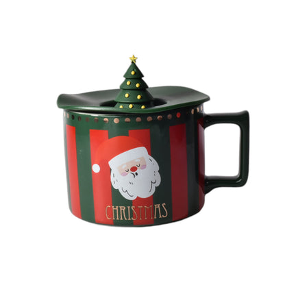 MUG POCILLO CERAMICA DE NAVIDAD CON TAPA
