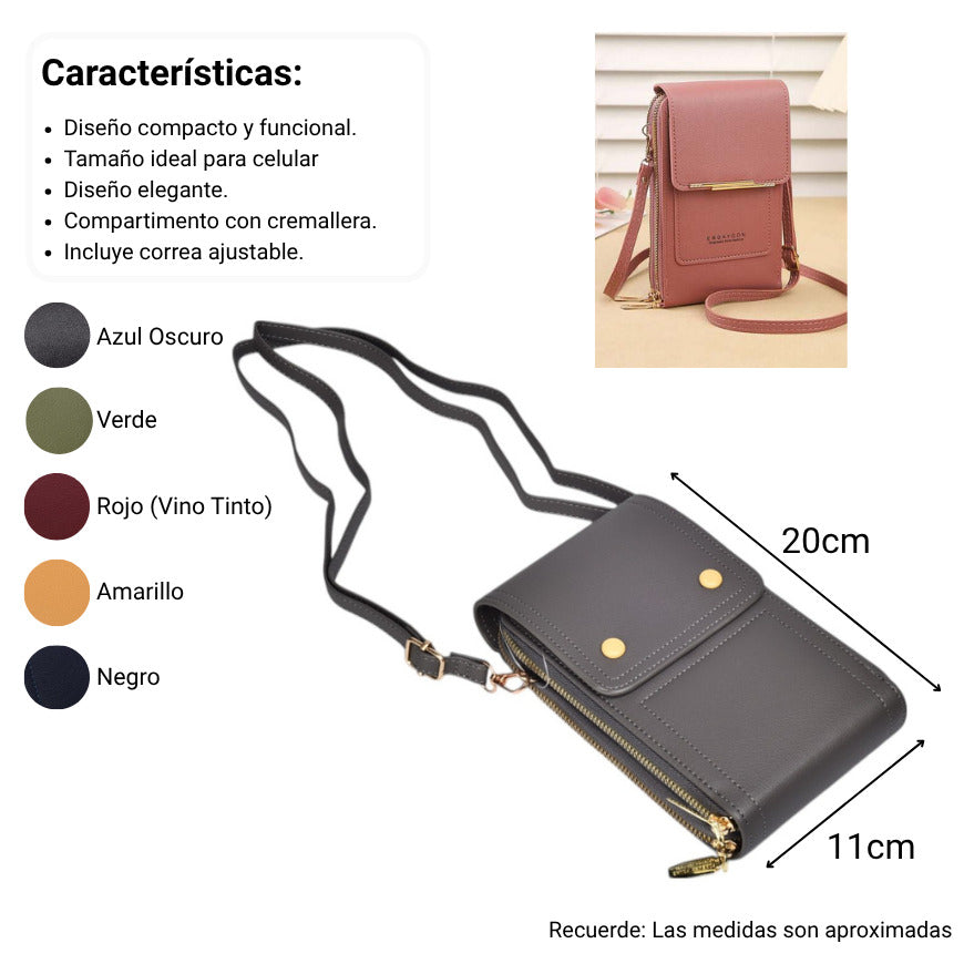 bolso billetera dama sintetico dim:20x11x5