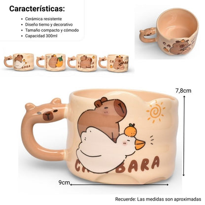 MUG POCILLO CERAMICA 300ML CAPYBARA DIM:9X7