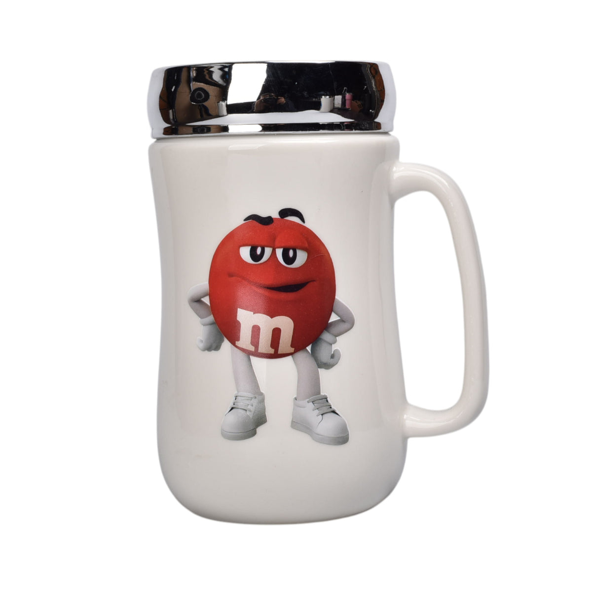 mug pocillo ceramica con tapa personaje 460ml dim:7x7x13