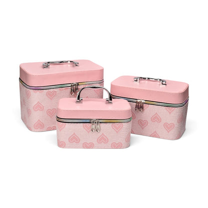 COSMETIQUERA NECESER X3 UND CUERO SINTETICO DIM:23x15x16.5CM