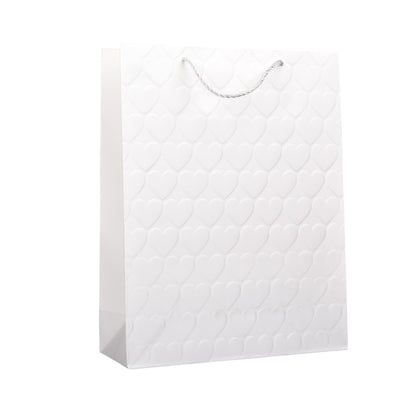 BOLSA PARA REGALO PAPEL CORAZONES GRANDE DIM:31X40X12