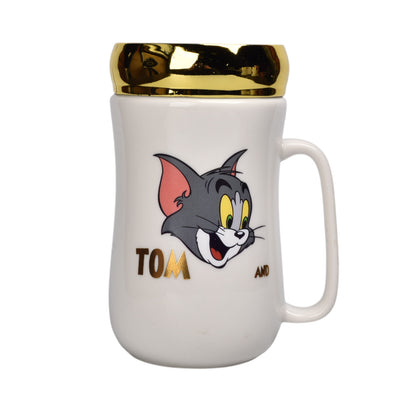 MUG POCILLO CERAMICA CON TAPA ESPEJO PERSONAJE 400ML DIM:7X7X13