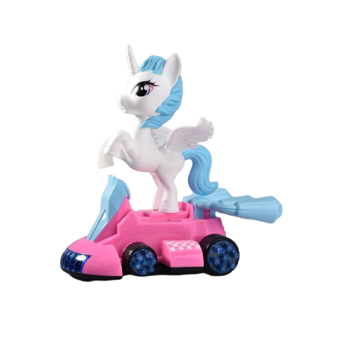 unicornio carro con luces sonido y movimiento