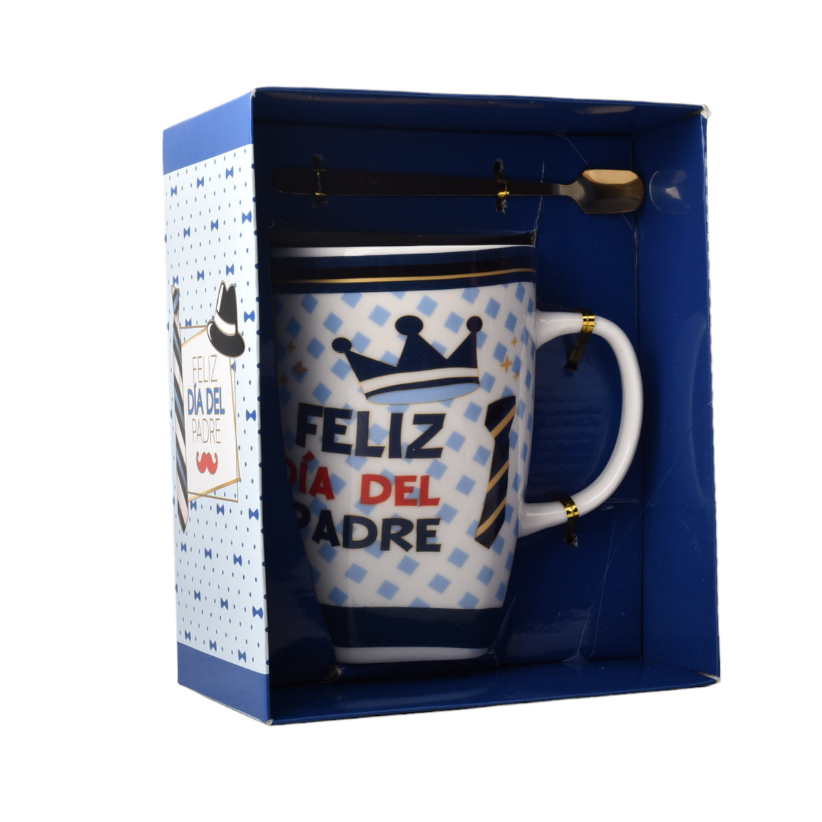 mug ceramica pocillo dia del padre con plato y cuchara
