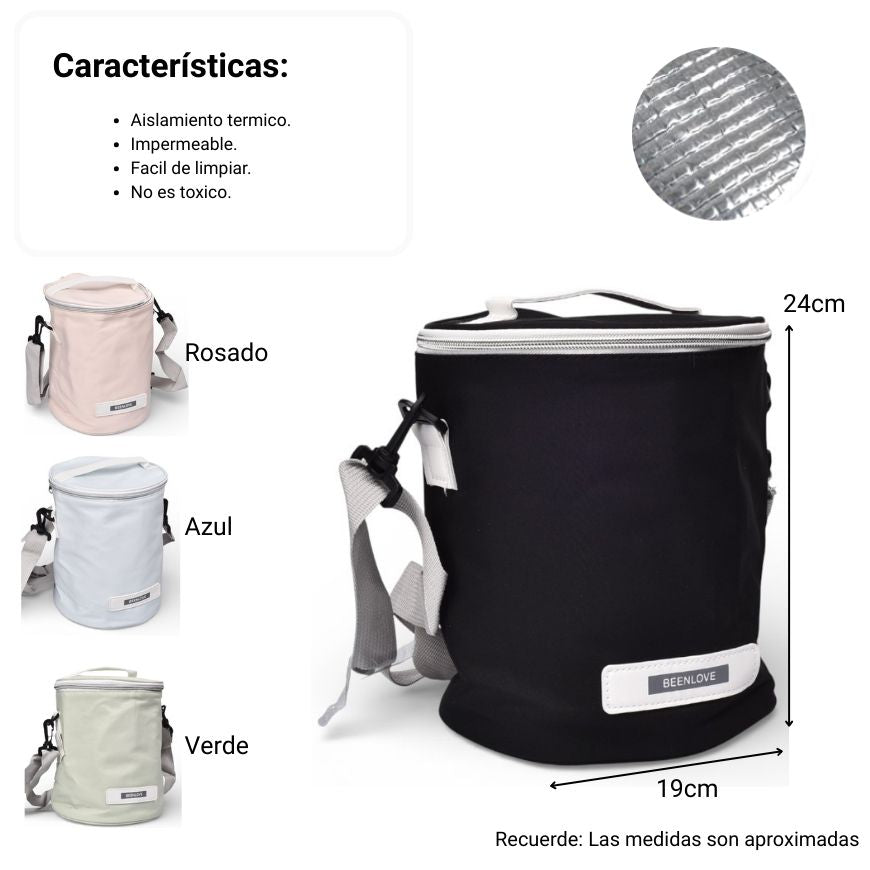 lonchera termica poliester para almuerzo dim:19x19x24