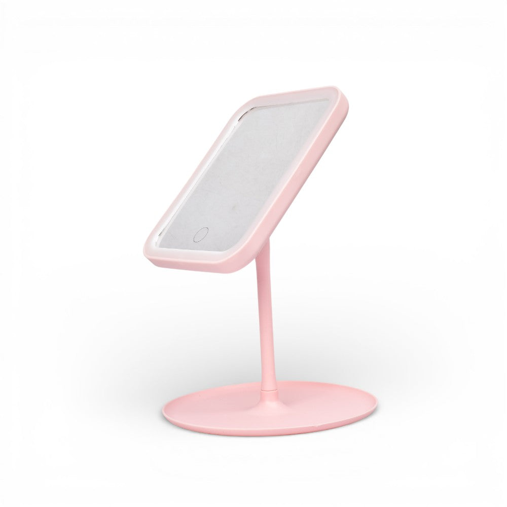 espejo recargable con luz cuadrado plastico dim: 13x39x17