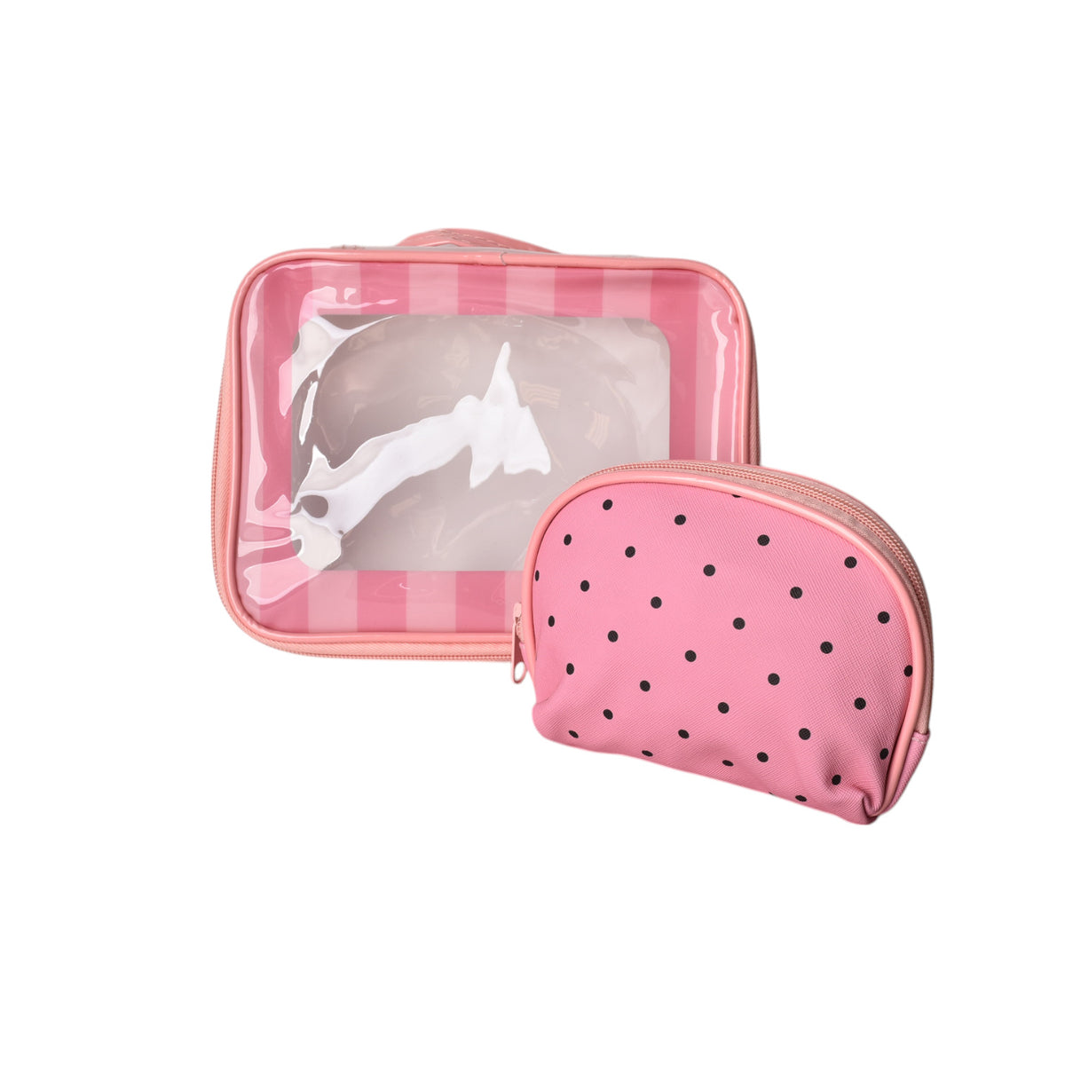 cosmetiquera x 2 und maquillaje sintetico pvc dim:21x15*8