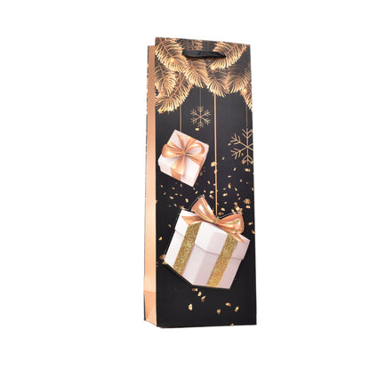 BOLSA DE REGALO PARA VINO NAVIDAD 36X13CM