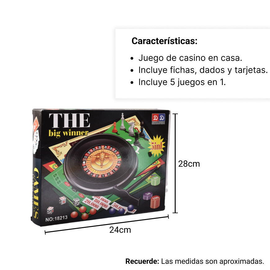 juguete de mesa ruleta de la suerte dim: 26x19x4