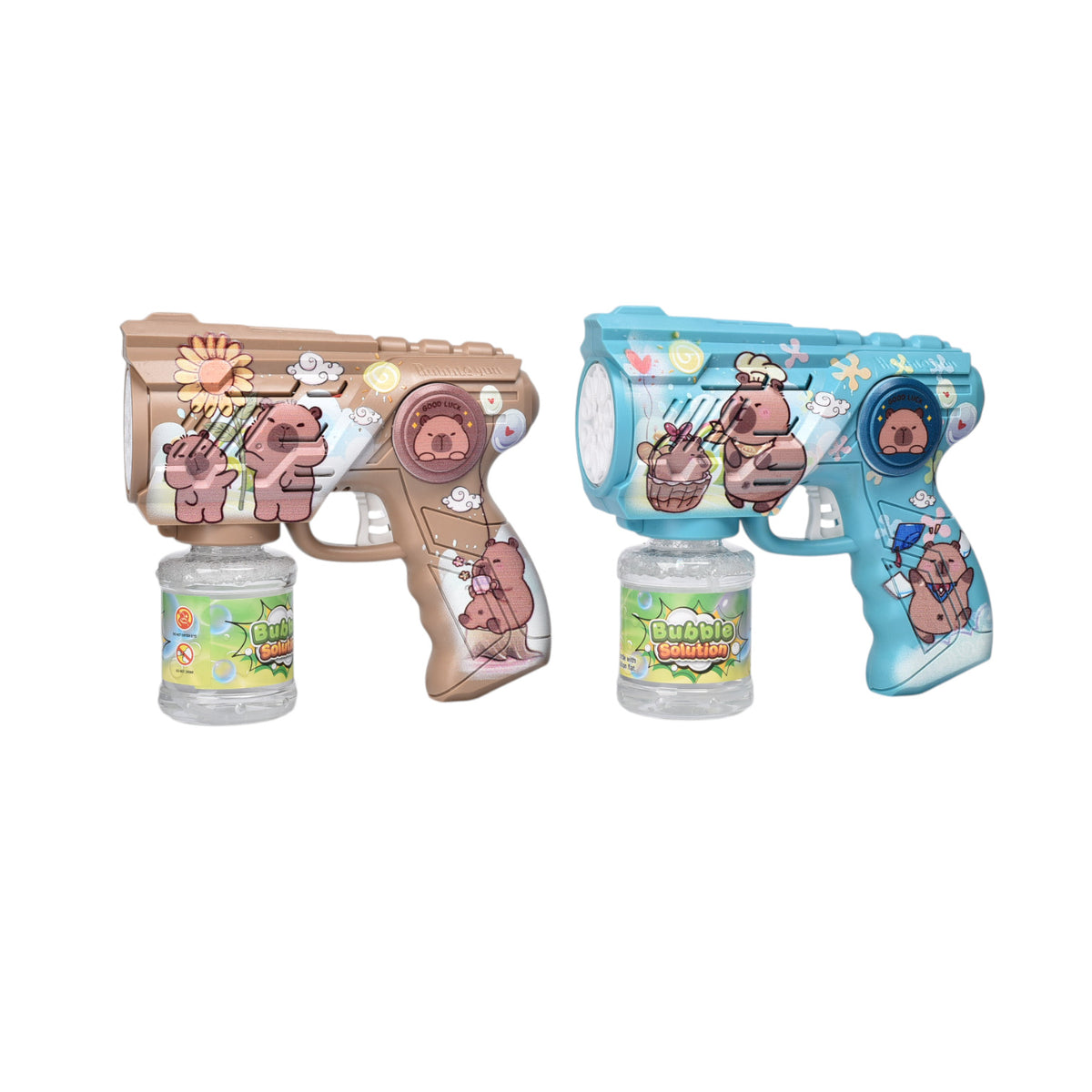 juguete pistola de burbujas diseño capybara plastico dim:18x6x14