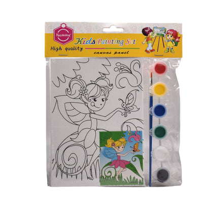 SET LIENZO CUADRADO ANIMALES MADERA+FIBRA CON TEMPERAS