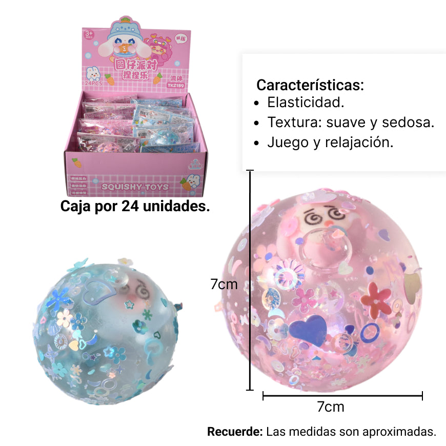 squishy forma redonda anti estres elastico caucho dim:6cm