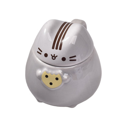 MUG POCILLO CERAMICA GATO CON TAPA