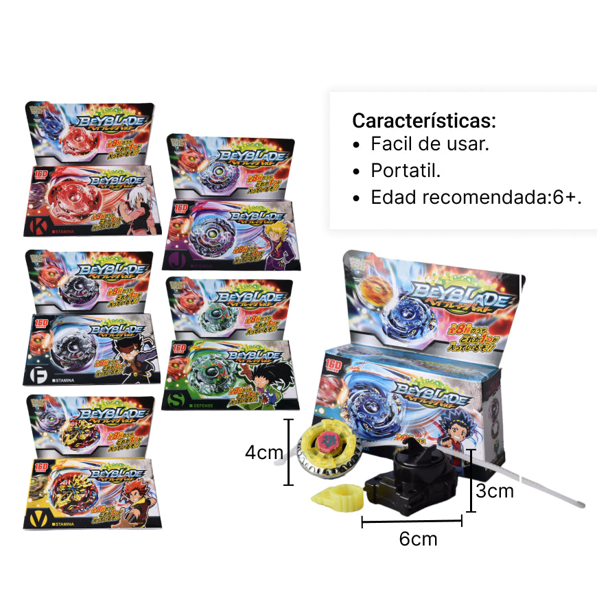 juguete trompo con accesorios