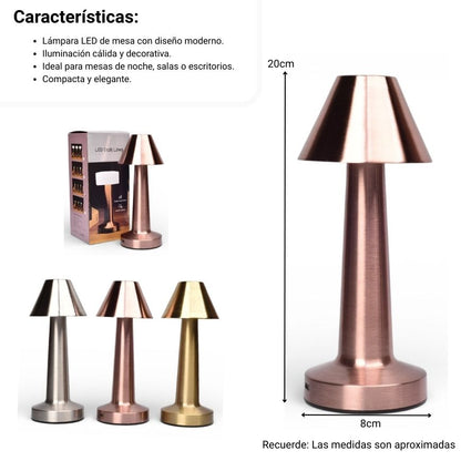 LAMPARA METALICA PLASTICA RECARGABLE CON CABLE USB