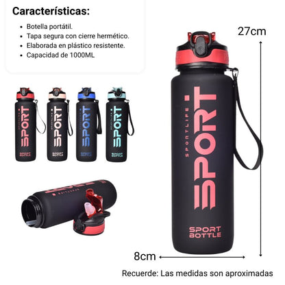 BOTELLA DE AGUA 1000ML PLASTICA