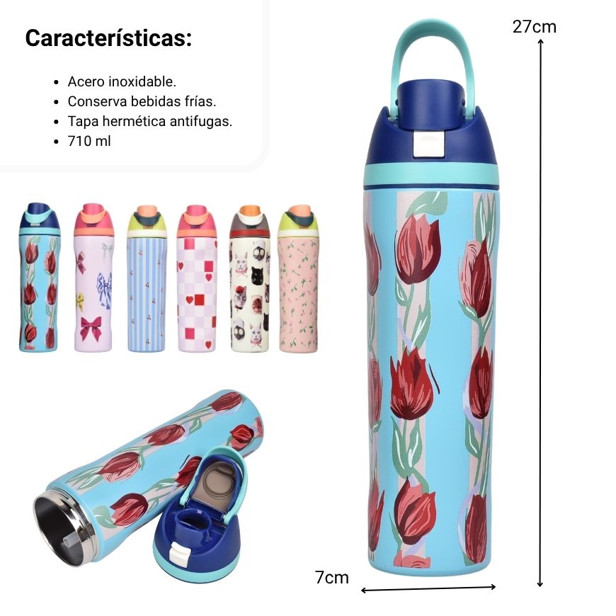 termo acero inoxidable multicolor 710ml