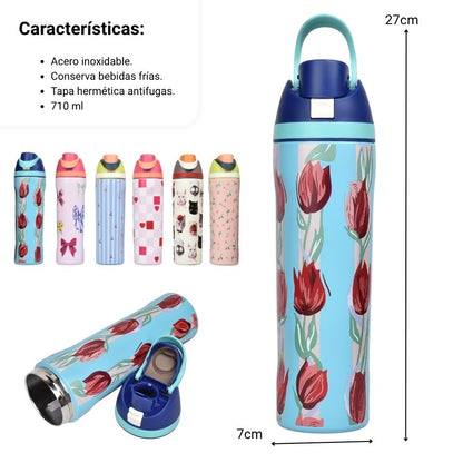 TERMO ACERO INOXIDABLE MULTICOLOR 710ML