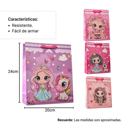 BOLSA REGALO EN PAPEL NIÑAS TAMAÑO PEQUEÑO