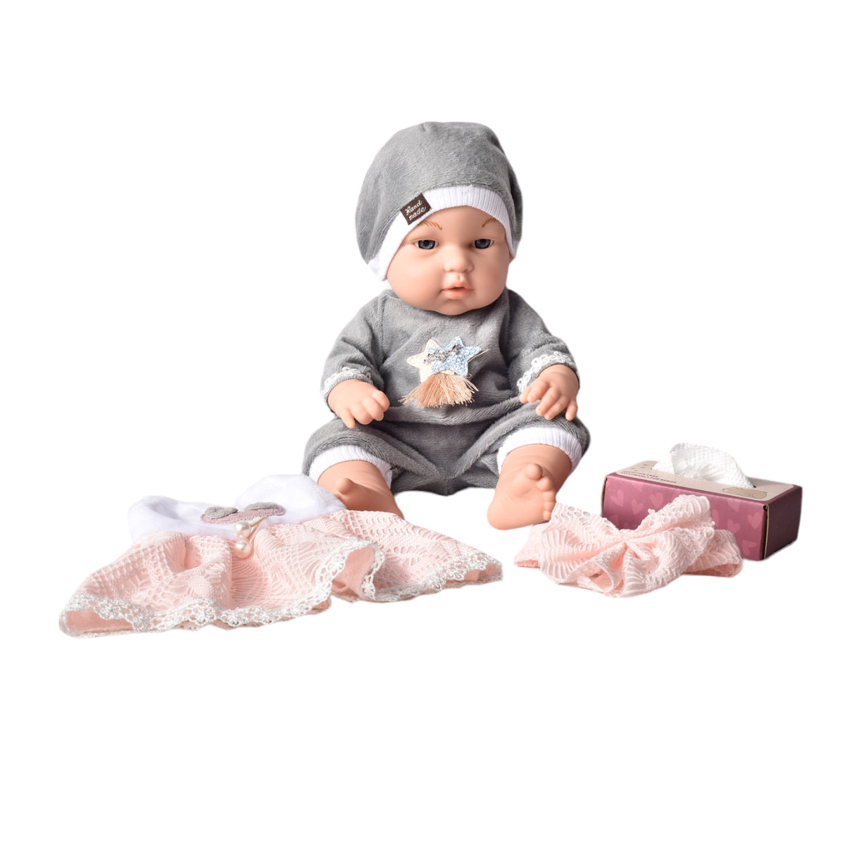 juguete bebe muñeca de caucho realista con accesorios