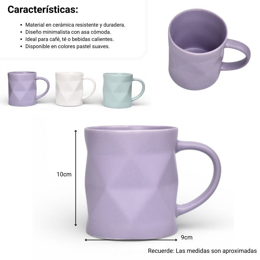 mug pocillo ceramica relieve  520ml dim: 9x9x10