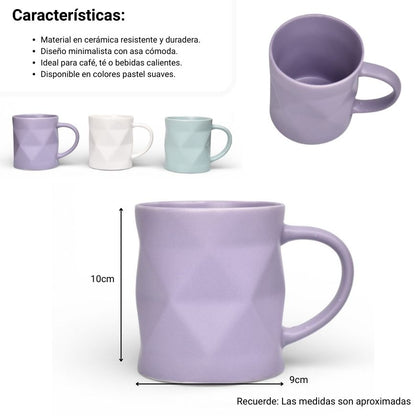 MUG POCILLO CERAMICA RELIEVE  520ML DIM: 9X9X10