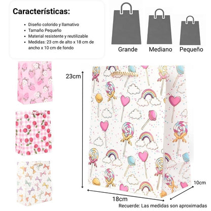 BOLSA PARA REGALO VARIOS COLORES DE PAPEL DIM:18X23X10