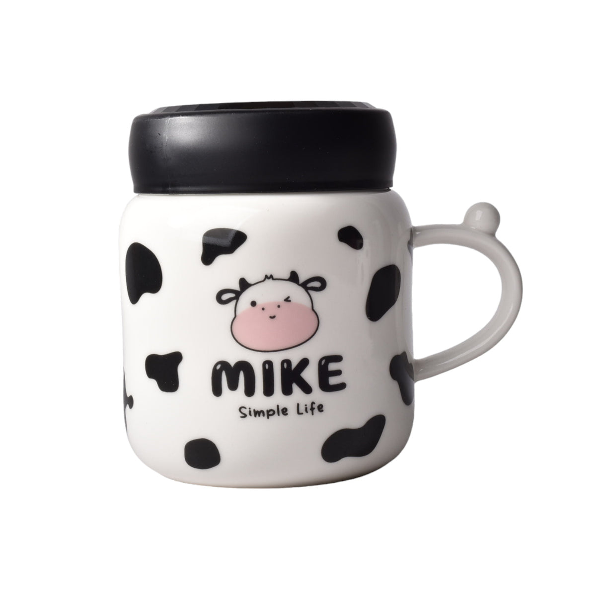 mug pocillo ceramica diseños de vacas con tapa de 380ml