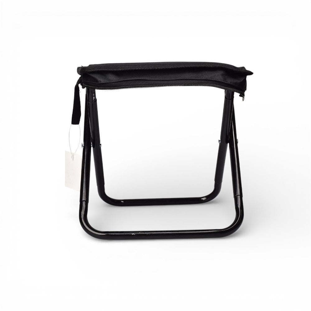 silla metal poliester desplegable negro mediana dim:27x23x26