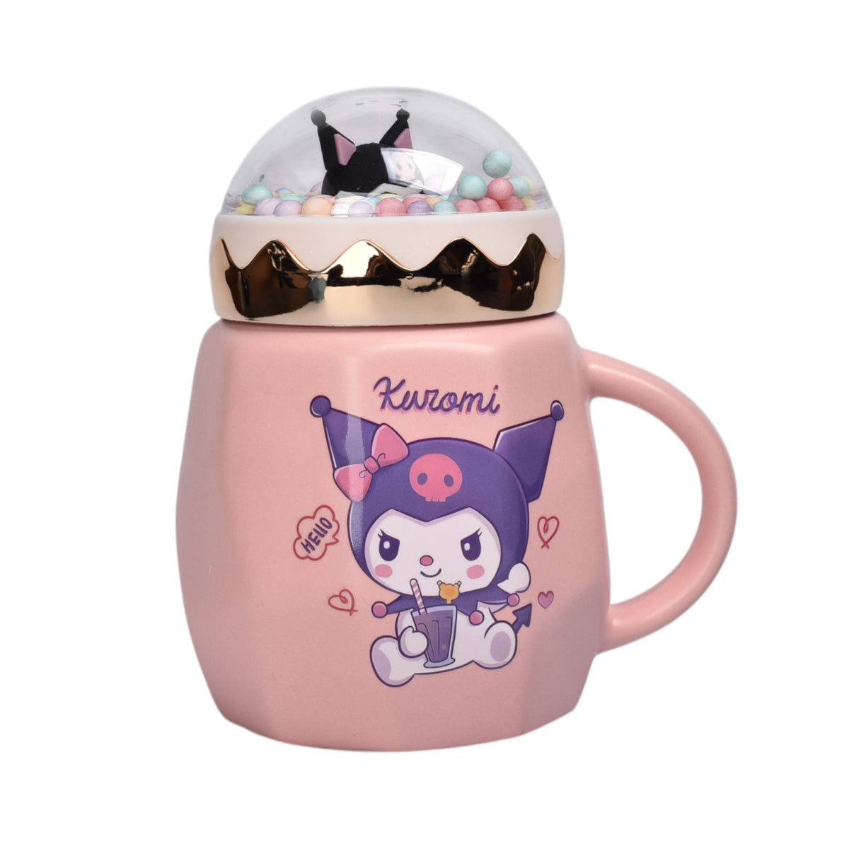 mug pocillo con tapa ceramica personaje 420ml dim:8x13