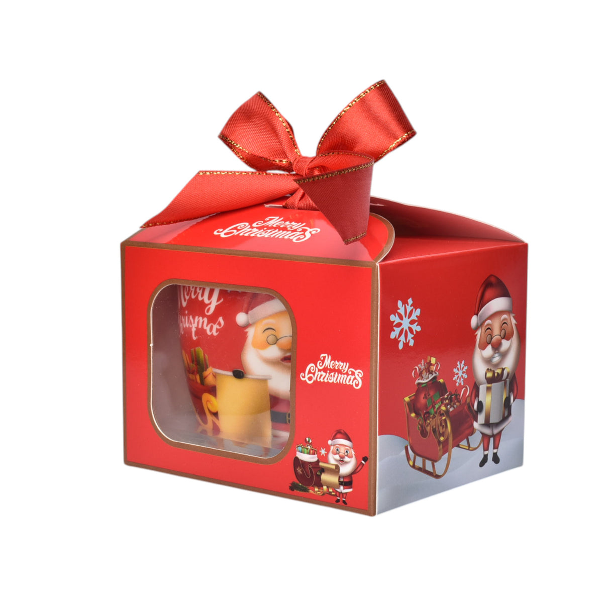 pocillo navidad ceramica con caja 210ml dim:7x7x7