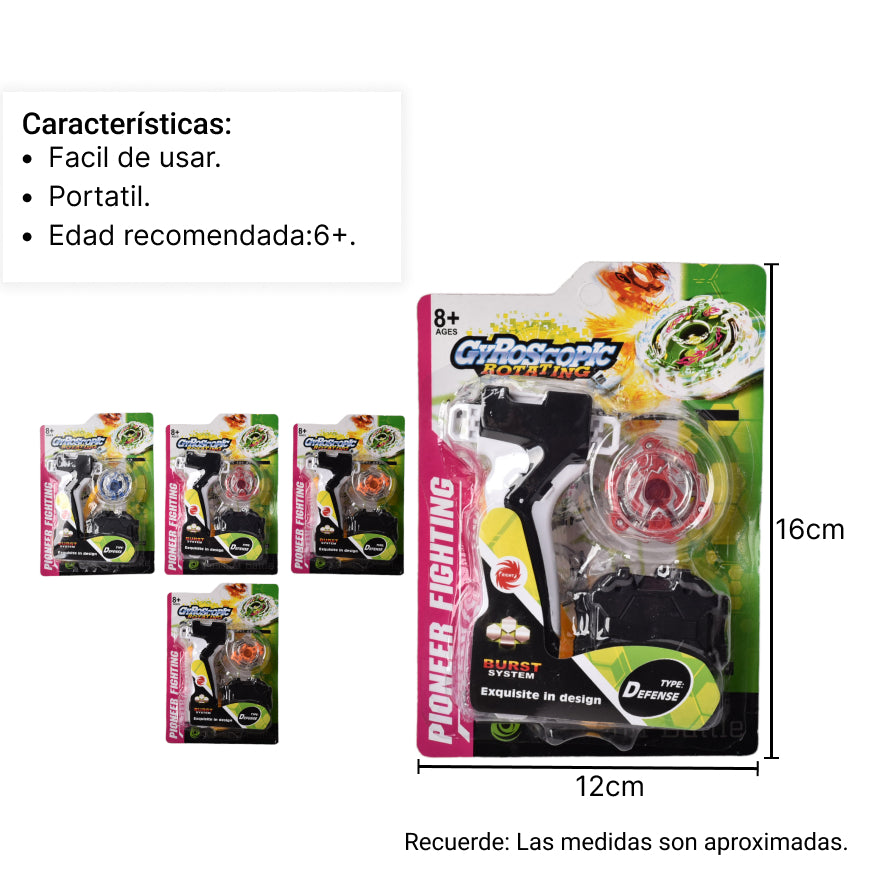 juguete trompo con lanzador accesorios niños