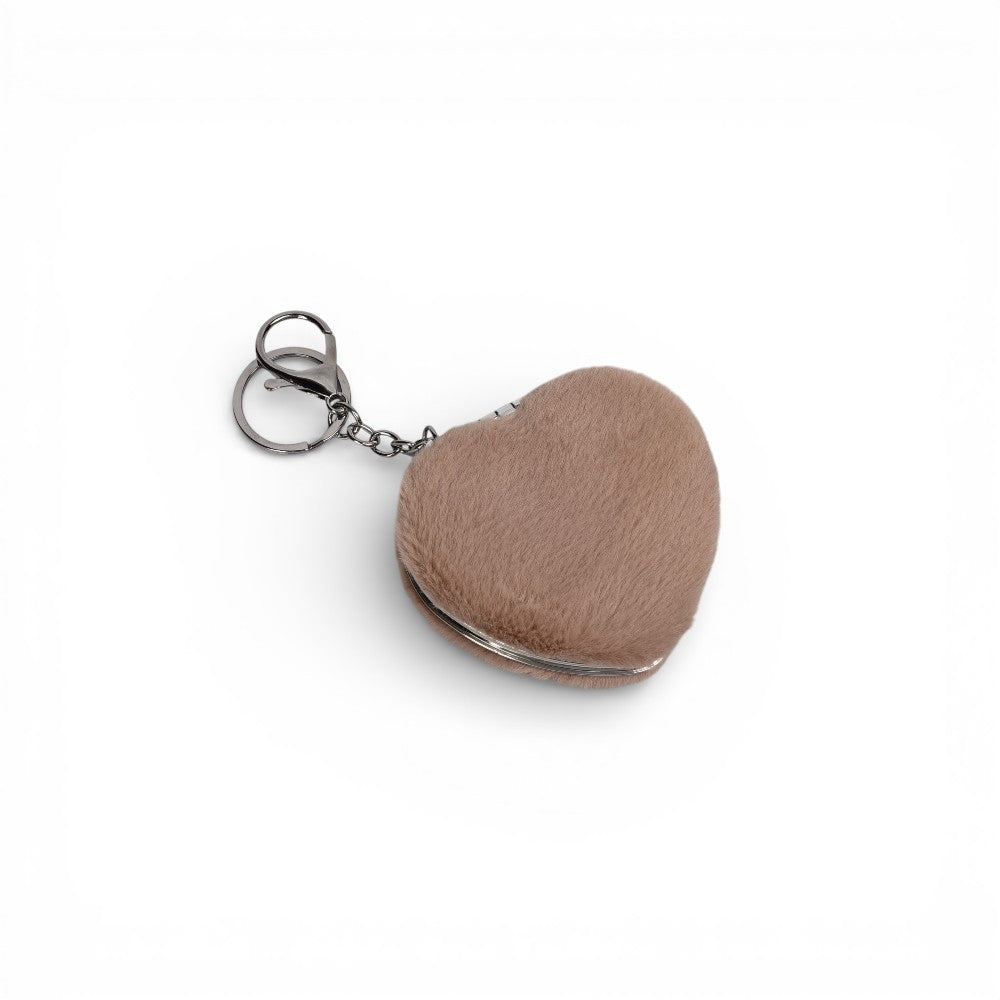 espejo corazon cartera peluche dim: 7x7x2