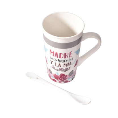MUG POCILLO CON CUCHARA CERAMICA