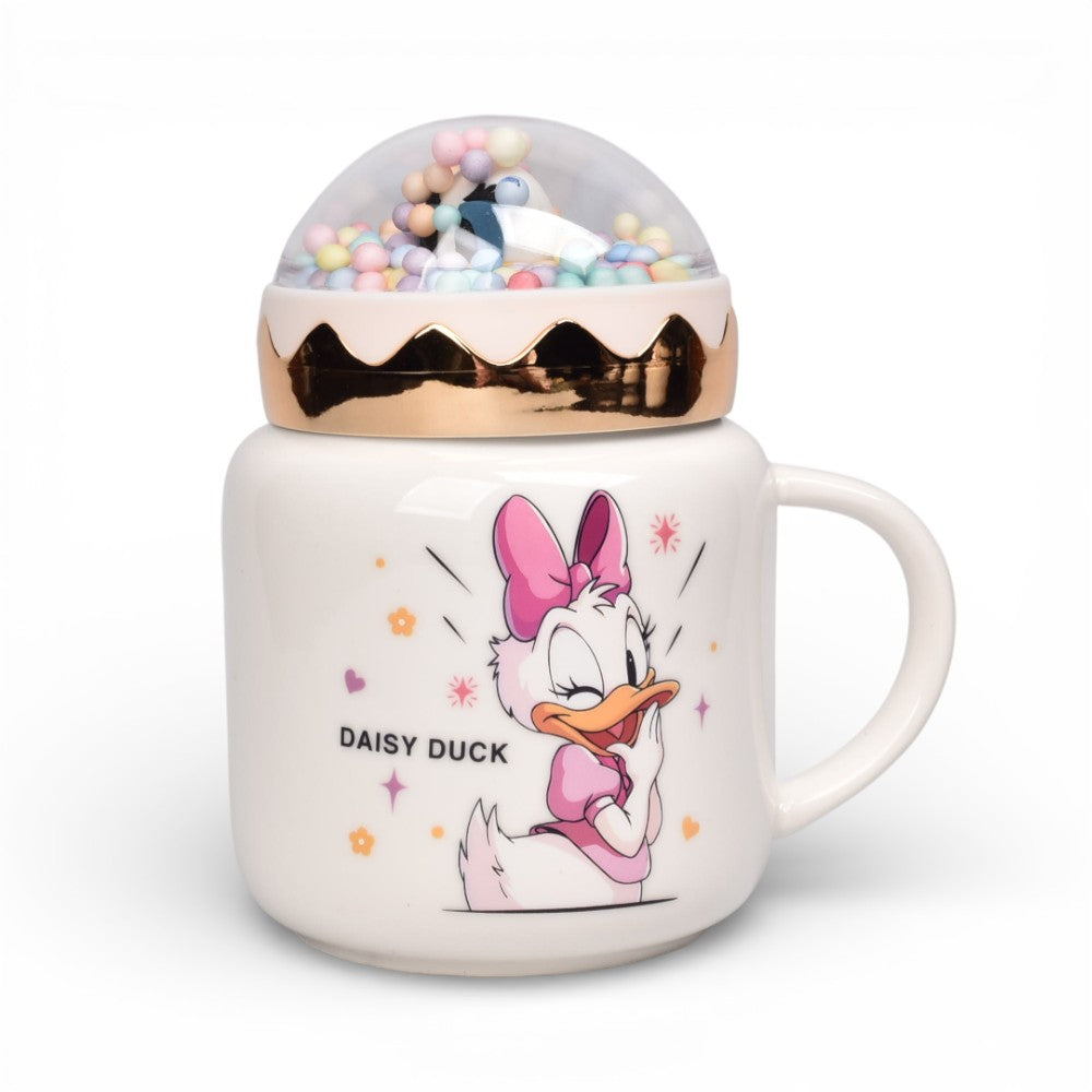mug pocillo ceramica personaje con tapa 430ml dim:9x9x13