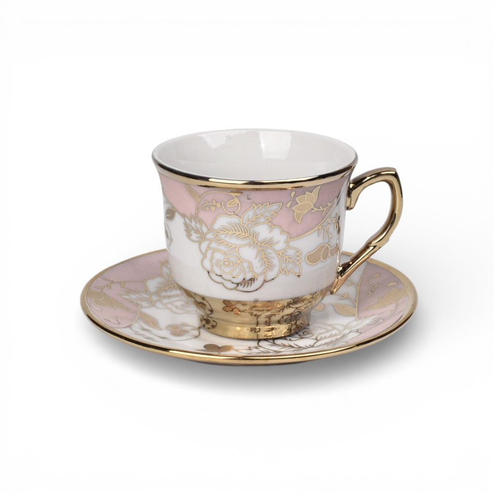 set 6pcs pocillo cermica con plato  90ml dim:6x6x5