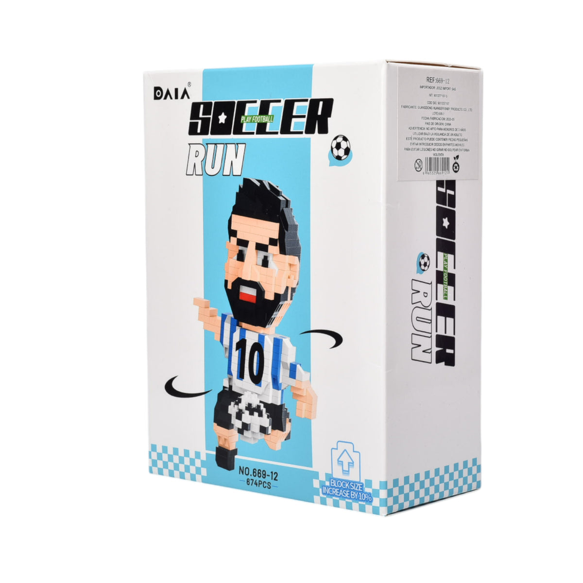 bloques fichas plastica forma futbol armar dim:12x6x16