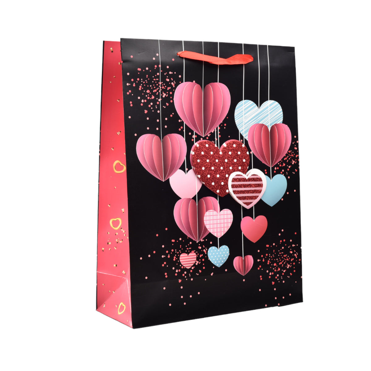 bolsa regalo en papel corazones grande