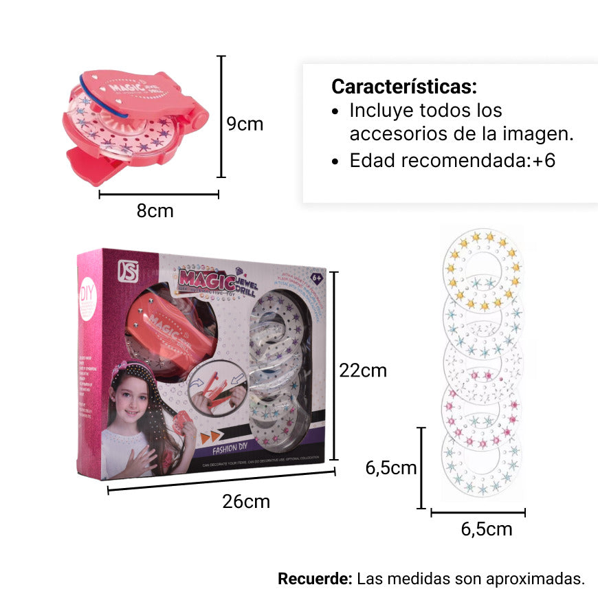 kit trenzador infantil de pelo niñas con accesorios