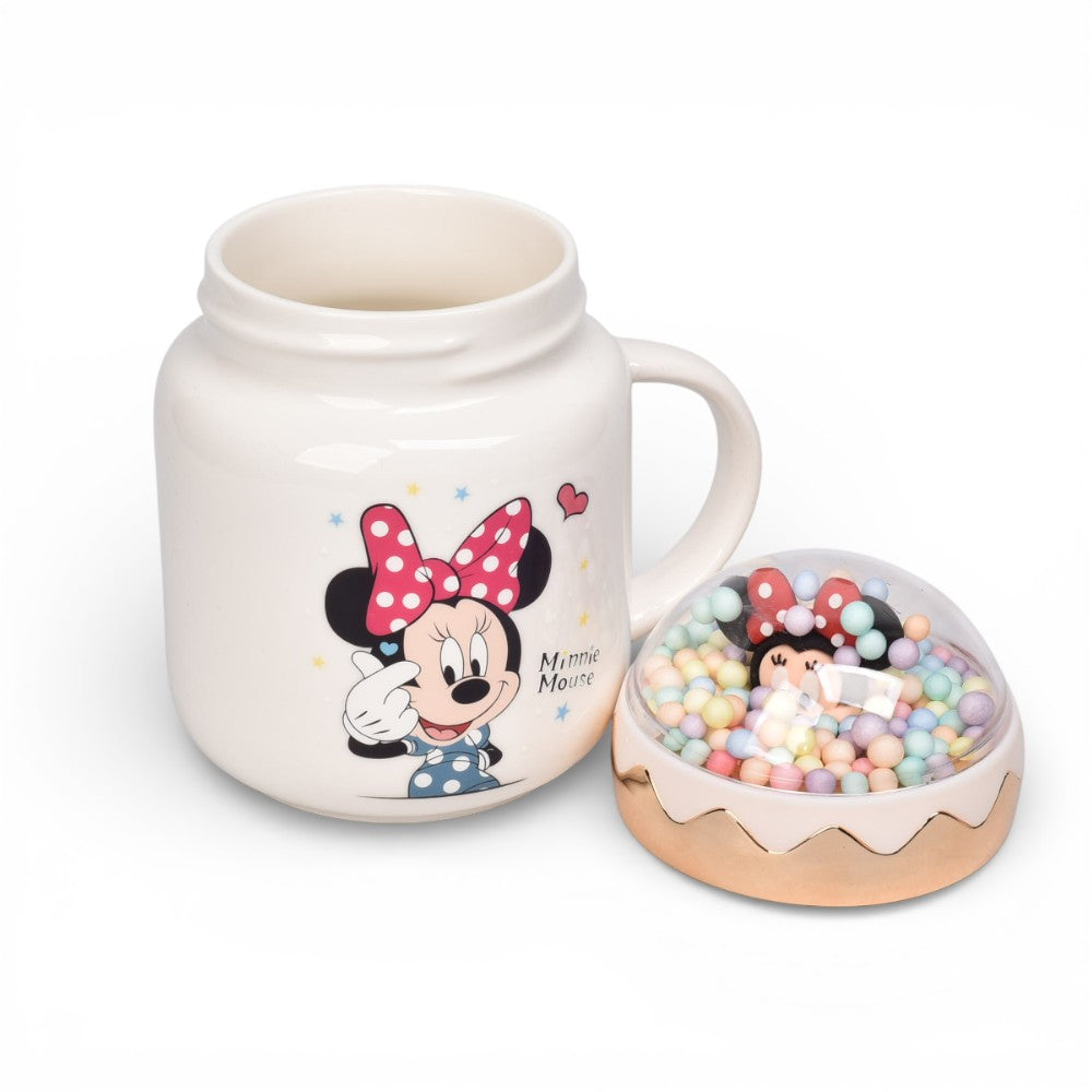 mug pocillo ceramica personaje con tapa 430ml dim:9x9x13